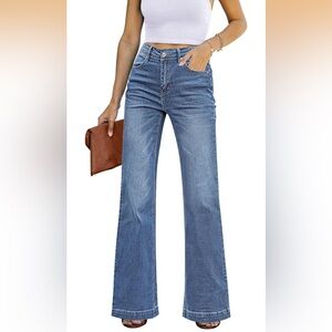 Flare High Waisted Blue Women's Denim Stretch Jeans